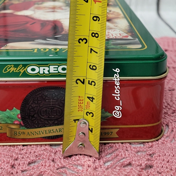 Nabisco Oreo Cookie Tin Box Canister Xmas Advertising 1997 Christmas Memories - Picture 10 of 10